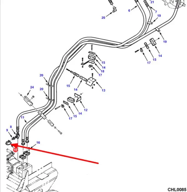 Oryginalna osłonka złącza hydraulicznego, stosowana w maszynach Massey Ferguson schemat.