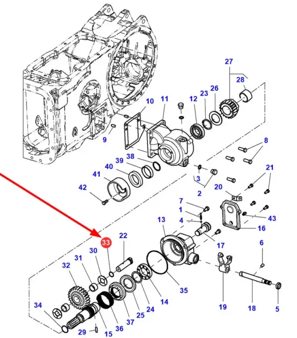 Oryginalny pierścień oring o wymiarach 22,10 x 1,60 mm i numerze katalogowym 3005500X1, stosowany w ciągnikach rolniczych marek Massey Ferguson i Valtra. schemat