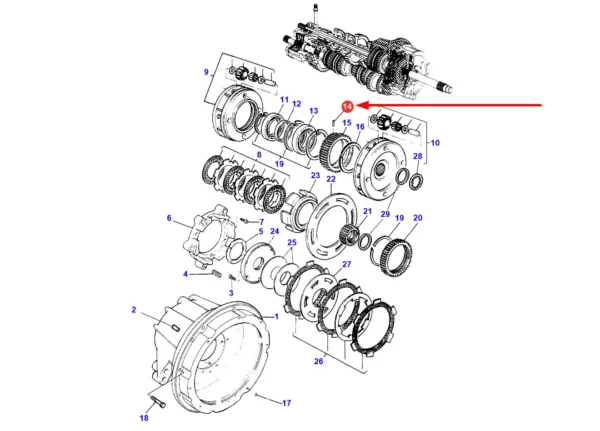 Oryginalny kołek ustalający o wymiarach 2 x 10,7 mm i numerze katalogowym 3010153X1, stosowany w ciągnikach rolniczych marek Challenger i Massey Ferguson.