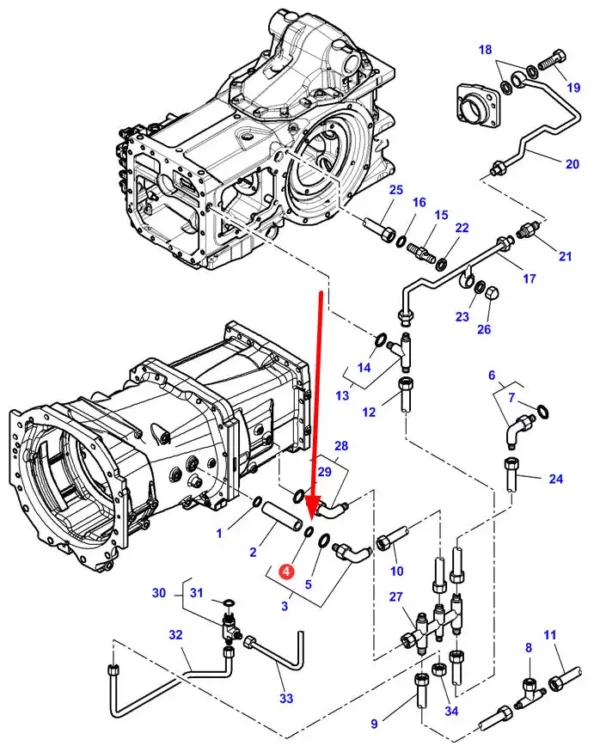 Oryginalny pierścień oring o nuerze katalogowym 3011414X1, stosowany w ciągnikach rolniczych marki Massey Ferguson schemat.