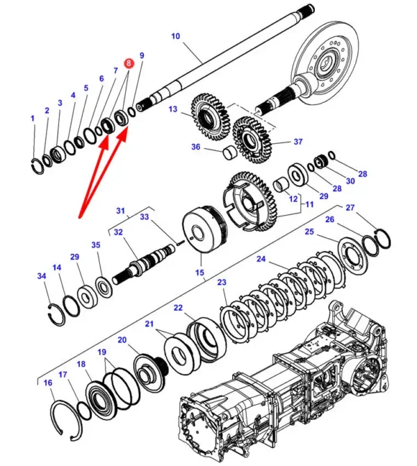 Oryginalne łożysko stożkowe wałka sprzęgła o numerze katalogowym 3014040X91, stosowane w ciągnikach rolniczych marek Valtra oraz Massey Ferguson schemat.