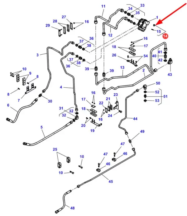 Oryginalna zaślepka M14 o numerze katalogowym 3014809X91, stosowana w ciągnikach rolniczych marki Massey Ferguson schemat.