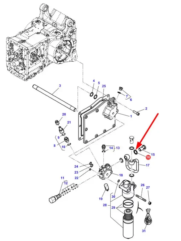 Oryginalna uszczelka oleju hydraulicznego 24,7 x 32 x 2, stosowana w ciągnikach rolniczych marki Massey Ferguson. schemat