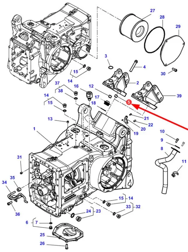 Oryginalny Kołek sprężysty o wymiarach 25 x 18 mm i numerze katalogowym 3016682X1, stosowany w ciągnikach rolniczych marek Massey Ferguson oraz Valtra- schemat.