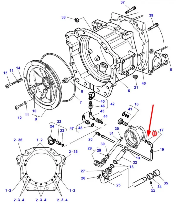 Oryginalny pierścień oring 8,2 x 1,5 o numerze 3019393X1, stosowany w ciągnikach rolniczych marki Massey Ferguson.