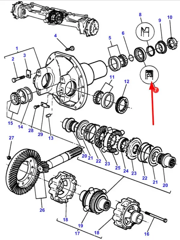 Oryginalny pierścień simering dyferencjału osi przedniej o wymiarach 55 x 82 x 9,2mm, numerze katalogowym 3019967X1, stosowany w ciągnikach rolniczych marki Massey Ferguson schemat.