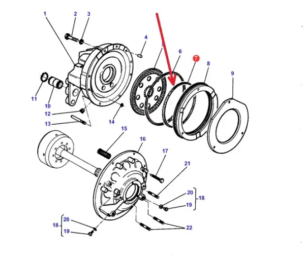 Oryginalny pierścień oring uszczelniający sprzęgła o numerze katalogowym 3052594M2, stosowany w ciągnikach rolniczych marki Massey Ferguson. schemat