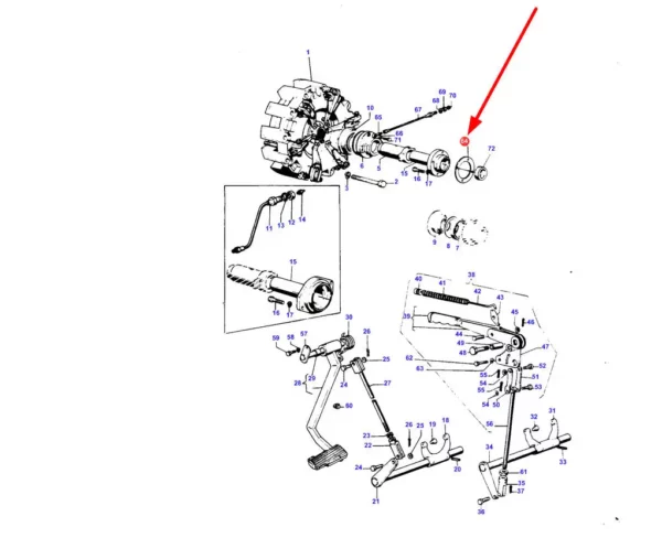 Oryginalna uszczelka o numerze katalogowym 3305041M2, stosowana w ciągnikach rolniczych marki Massey Ferguson schemat.