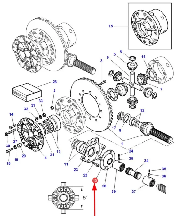 Oryginalna podkładka regulacyjna o wymiarze 0,25 mm i numerze katalogowym 3383124M3, stosowana w ciągnikach rolniczych marki Massey Ferguson- schemat.