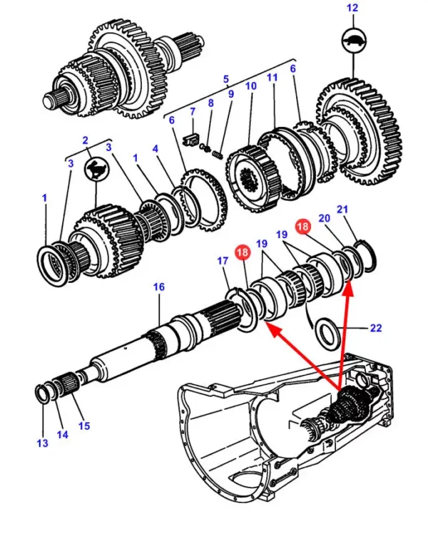 Oryginalna podkładka dystansowa o grubości 1,5 mm, stosowana w ciągnikach rolniczych marek Massey Ferguson oraz Challenger. schemat