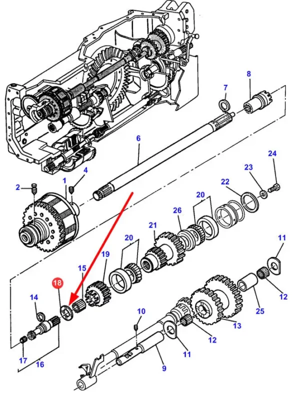 Oryginalna podkładka dystansowa o numerze katalogwoym 3383475M1, stosowana w ciągnikach rolniczych marki Massey Ferguson schemat.