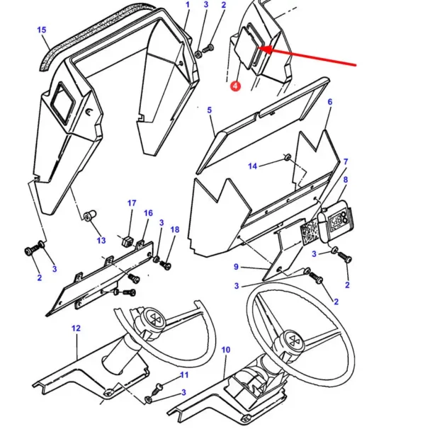 Oryginalna zaślepka, stosowana w ciągnikach rolniczych marki Massey Ferguson. schemat