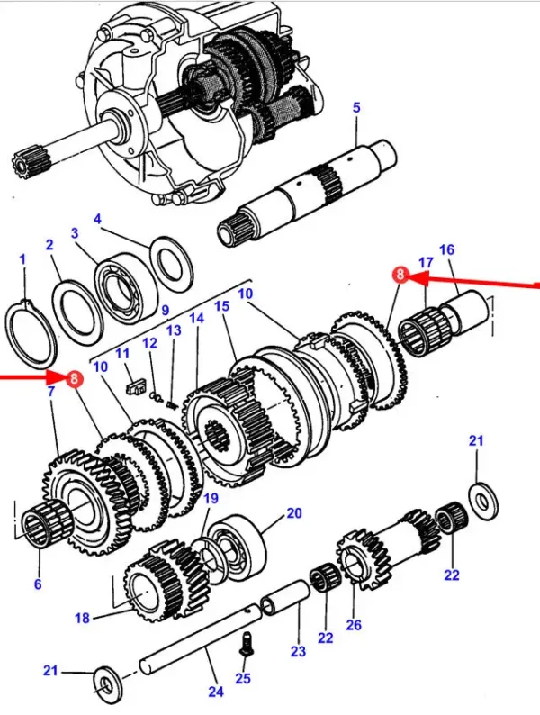 Oryginalny pierścień hamulca synchronizatora o numerze katalogowym 3385865M4, stosowany w ciągnikach rolniczych marki Massey Ferguson- schemat.