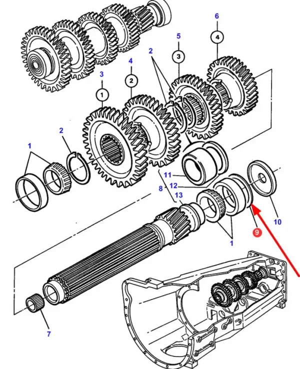 Oryginalna podkładka dystansowa 2 mm, stosowana w ciągnikach rolniczych marki Massey Ferguson, Challenger. schemat