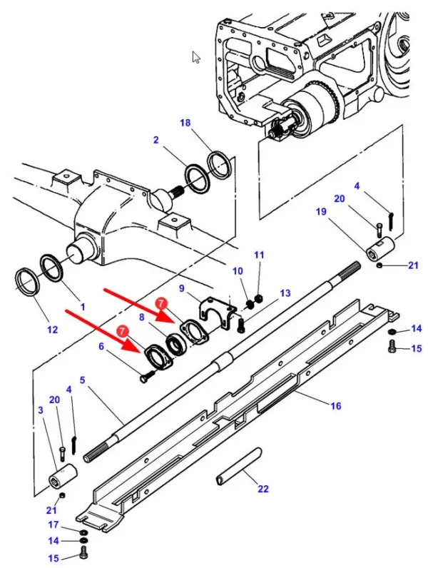 Oryginalna osłona łożyksa, montowana na wale napędowym, w ciągnikach rolniczych marki Challenger oraz Massey Ferguson schemat.