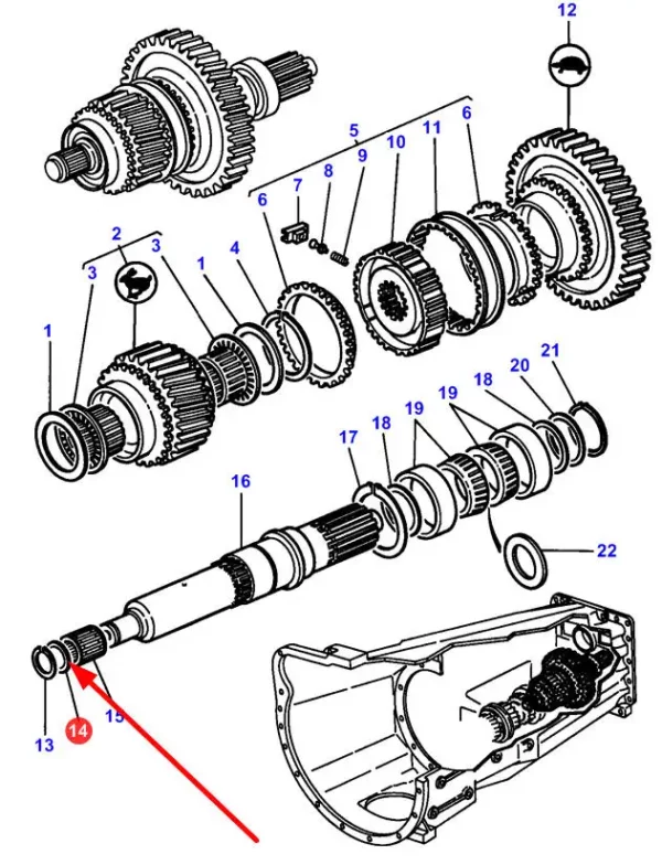 Oryginalna podkładka dystansowa o numerze katalogowym 3387490M1, stosowana w ciągnikach rolniczych marki Massey Ferguson schemat.