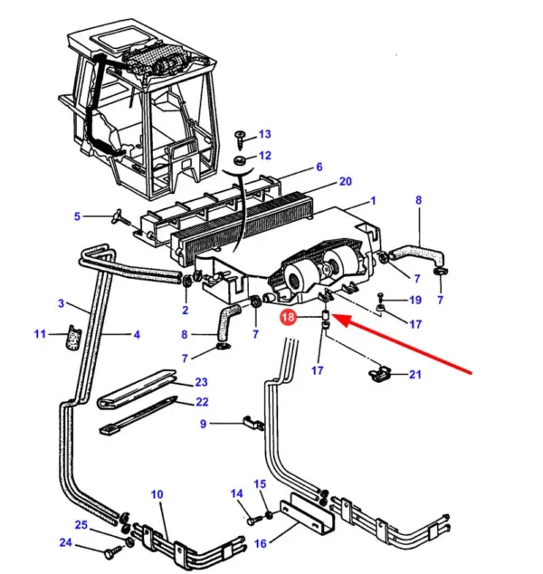 Oryginalna tuleja  układu  chłodzenia, stosowana w ciągnikach marki Challenger oraz Massey Ferguson schemat.