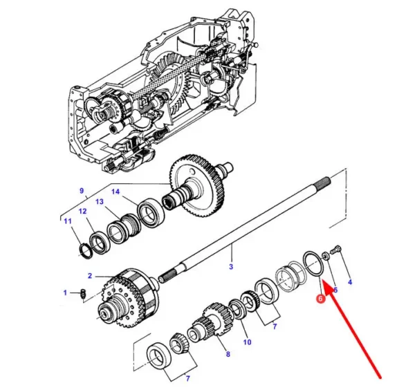 Oryginalna podkładka dystansowa WOM o grubości 0,10 mm i numerze katalogowym 3389383M1 stosowana w ciągikach rolniczych marki Massey Ferguson oraz Challenger schemat