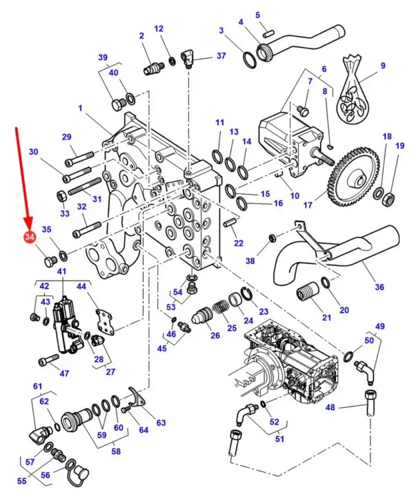 Oryginalna zaślepka o wymiarach M20 X 1,5 i numerze katalogowym 339494X1, szeroko stosowana w maszynach rolniczych marek Massey Ferguson i Challenger schemat.