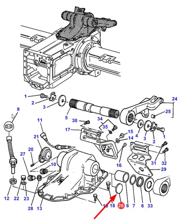 Oryginalna zatyczka, stosowana w obudowie siłownika hydraulicznego, w ciągnikach marki Massey Ferguson oraz Challenger schemat.