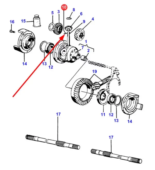 Oryginalny pierścień oring o wymiarach 29,74 x 3,53 mm, numerze katalogowym 3582934M1, stosowany w ciągnikach marek Claas, Renault, Challenger oraz Massey Ferguson schemat.