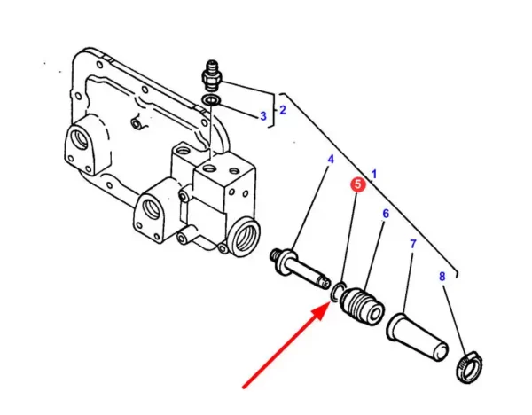 Oryginalny pierścień oring 15,5 x 2,4, stosowany w ciągnikach rolniczych marki Massey Ferguson. schemat