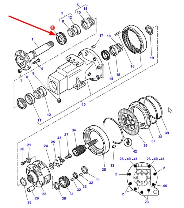 Oryginalny pierścień metalowo-gumowy o wymiarach R101,65 x 150,6 x 8/8,5 i numerze katalogowym 3583530M2, stosowany w ciągnikach rolniczych marek Challenger, Fendt oraz Massey Ferguson schemat.