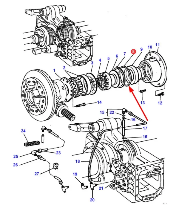 Oryginalny pierścień oring tylnej osi o wymiarach 145,6 x 3,5 i numerze katalogowym 359118X1, stosowany w ciągnikach rolniczych marek Challenger, Valtra oraz Masey Ferguson schemat.