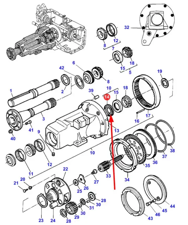 Oryginalny pierścień simering o wymiarach 82,62mm x 104,73mm x 12mm z numerem katalogowym 3619344M1, stosowany w ciągnikach rolniczych marki Massey Ferguson schemat.