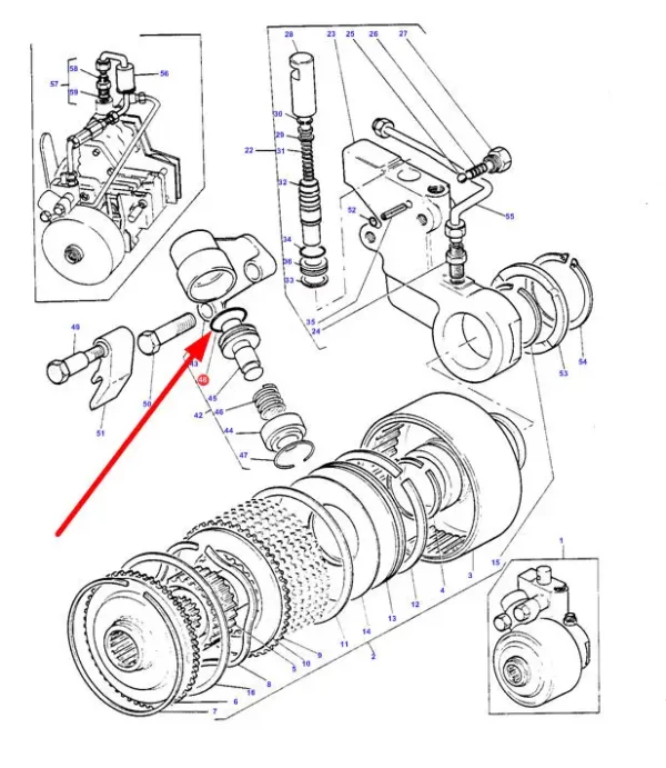 Oryginalny pierścień oring sprzęgła WOM o wymiarach 17,17 x 1,58, stosowany w maszynach Massey Ferguson. schemat