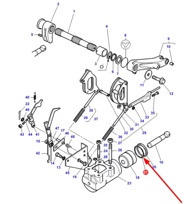 Oryginalny pierścień oring o wymiarach 80 x 5,3 stosowany w ciągnikach rolniczych marki Massey Ferguson oraz Challenger. schemat