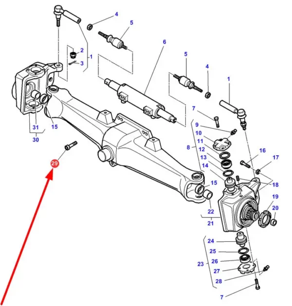 Oryginalna śruba imbusowa o wymiarach M14 x 35, klasie twardości 12.9 i numerze katalogowym 3764202M1, stosowana w ciągnikach rolniczych marek Massey Ferguson, Challenger schemat 1.