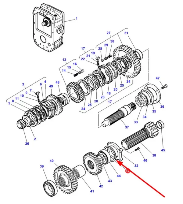 Oryginalna podkładka dystansowa o grubości 3,04 mm, stosowana w ciągnikach rolniczych marki Massey Ferguson i Challenger. schemat