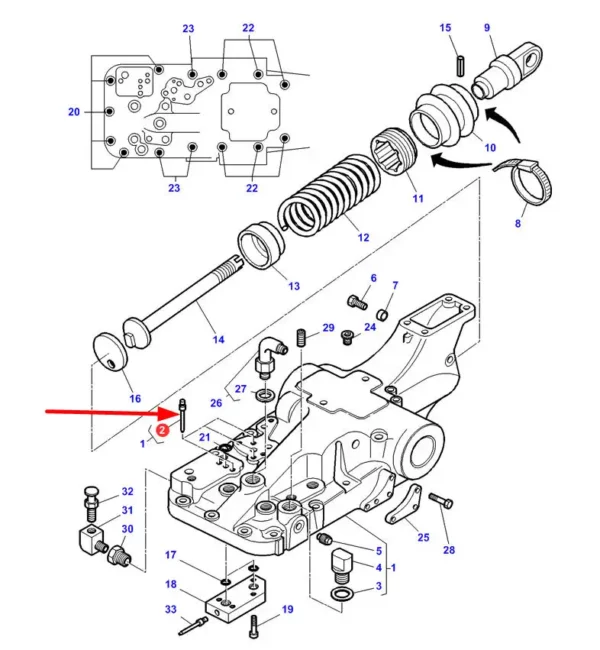 Oryginalna wkładka z pianki obudowy wykonczenia kabiny o wymiarach 25 X 15 X 80 i numerze katalogowym 3778749M1, stosowana w ciągnikach rolniczych marek Challenger, Valtra oraz Massey Ferguson schemat