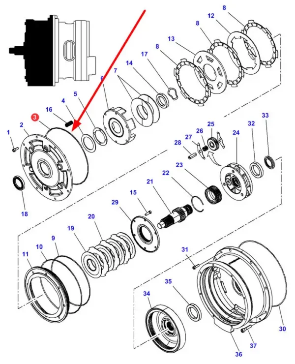 Oryginalny pierścień oring o numerze katalogowym 378291X1, stosowny w maszynach i pojazdach rolniczych marki Massey Ferguson oraz Challenger schemat.