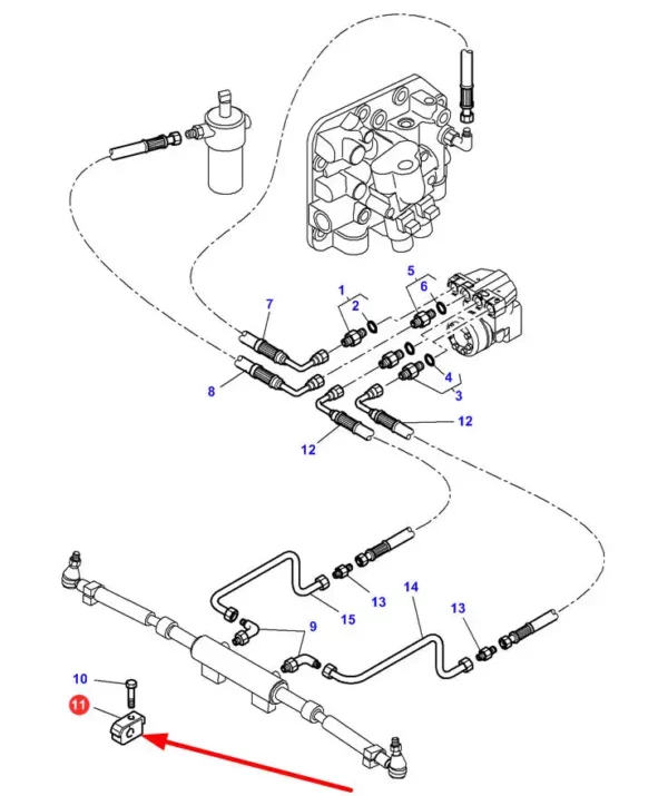 Oryginalne mocowanie przewodów elektrycznych, stosowane w ciągnikach rolniczych marek Massey Ferguson, Valtra oraz Challenger. schemat