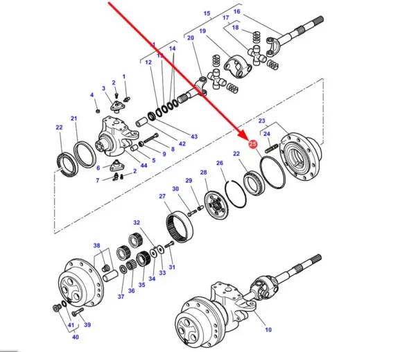 Oryginalny pierścień oring o numerze katalogowym 3785429M1, stosowany w ciągnikach rolniczych marki Massey Ferguson schemat