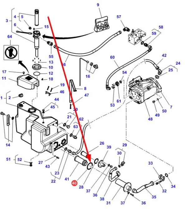 Oryginalny pierścień oring o numerze katalogowym 3786819M1, stosowany w ciągnikach rolniczych marki Massey Ferguson schemat.