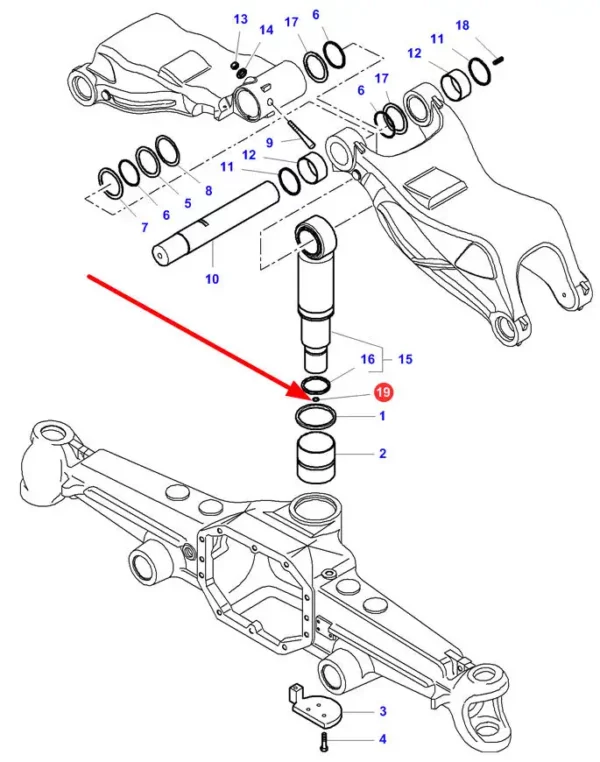 Oryginalna podkładka uszczelniająca o numerze katalogowym 3788149M1, stosowana w ciągnikach rolniczych marki Massey Ferguson schemat.