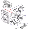 Oryginalna pompa hydrauliczna, stosowana w maszynach rolniczych marki Massey Ferguson. schemat