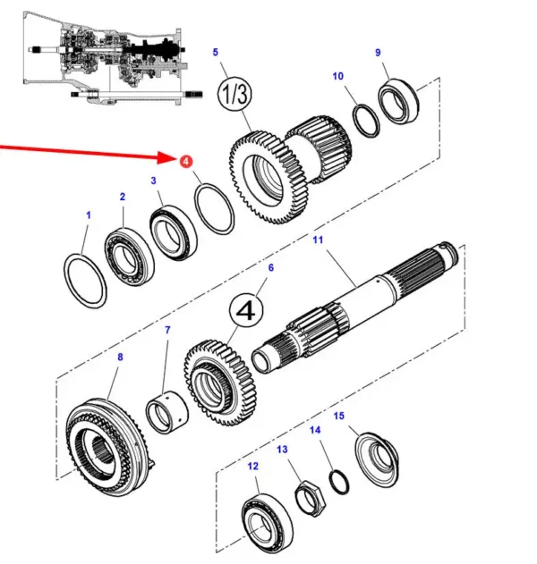 Oryginalna podkładka dystansowa 0,50 mm o numerze katalogowym 3794642M1, stosowana w ciągnikach rolniczych marki Massey Ferguson. schemat