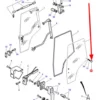 Oryginalne mocowanie szyby o numerze katalogowym 3805521M1, stosowane w ciągnikach rolniczych marki Massey Ferguson schemat.
