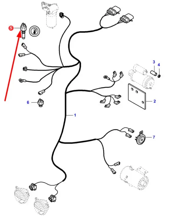 Oryginalny czujnik Oryginalny czujnik temperatury, stosowany w ciągnikach marki  Challenger, Massey Ferguson schemat