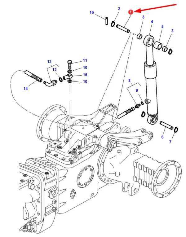 Oryginalny sworzeń zabezpieczający o numerze katalogowym 3812989M1, stosowany w ciągnikach rolniczych marki Massey Ferguson schemat.