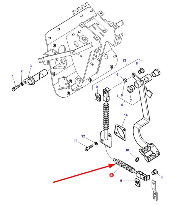 Oryginalna linka sprzęgła o numerze katalogowym Linka sprzęgła, stosowana w ciągnikach rolniczych marki Massey Ferguson schemat.