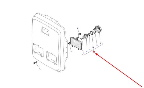 Oryginalna lampa o numerze katalogowym 3824711M92, stosowany w ciągnikach rolniczych marki Massey Ferguson schemat