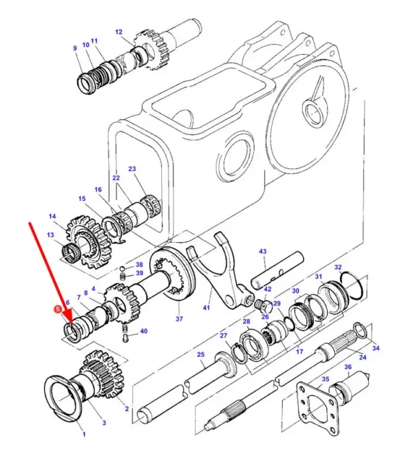 Oryginalny pierścień segera 49mm mechanizmu WOM o numerze katalogowym 391061X1, szeroko stosowany w maszynach rolniczych marek Challenger, Fendt oraz Massey Ferguson schemat.