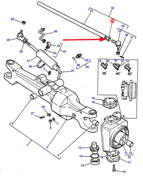 Oryginalna nakrętka osi przedniej o wymiarze M24 x 1,5 mm i numerze katalogowym 392842X1, stosowana w ciągnikach marek Challenger oraz Massey Ferguson.