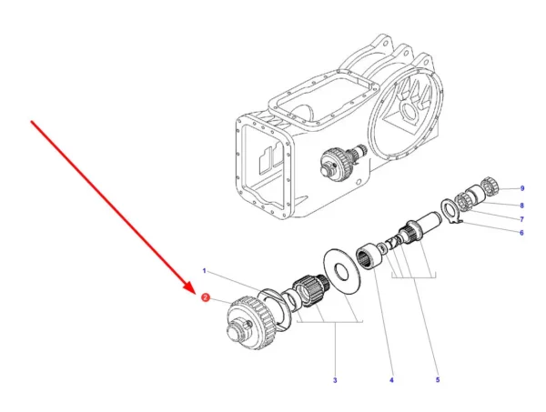 Oryginalne sprzęgło WOM o numerze katalogowym 4200052M91, stosowane w ciągnikach rolniczych marki Massey Ferguson schemat