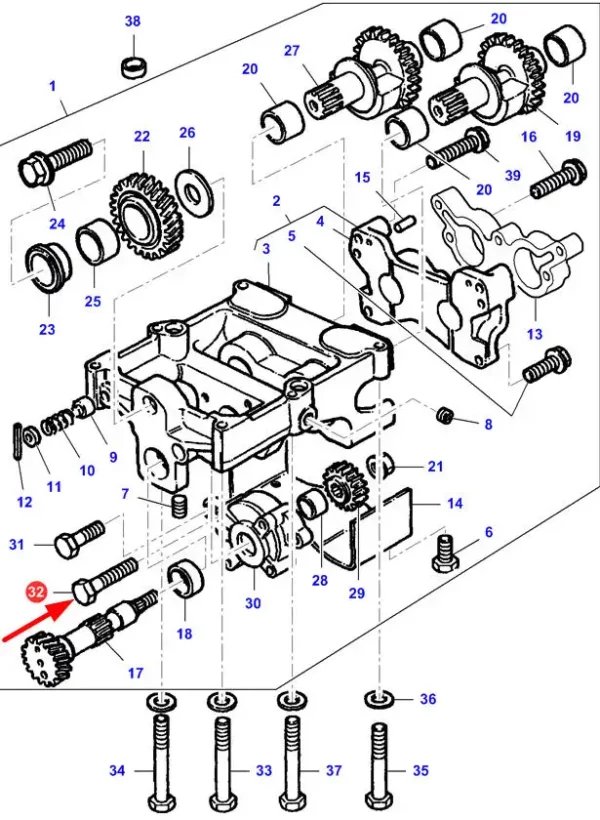 Oryginalna śruba z niepełnym gwintem i kolnierzem o wymiarach M8 x 75, numerze katalogowym 4222836M1, stosowana w maszynach i pojazdach rolniczych marki Challenger, Valtra oraz Massey Ferguson schemat